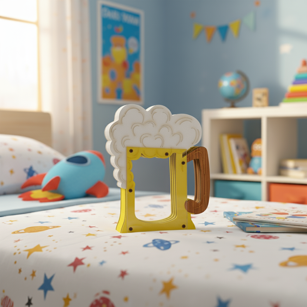 Beer mug shaped MDF piggy bank 