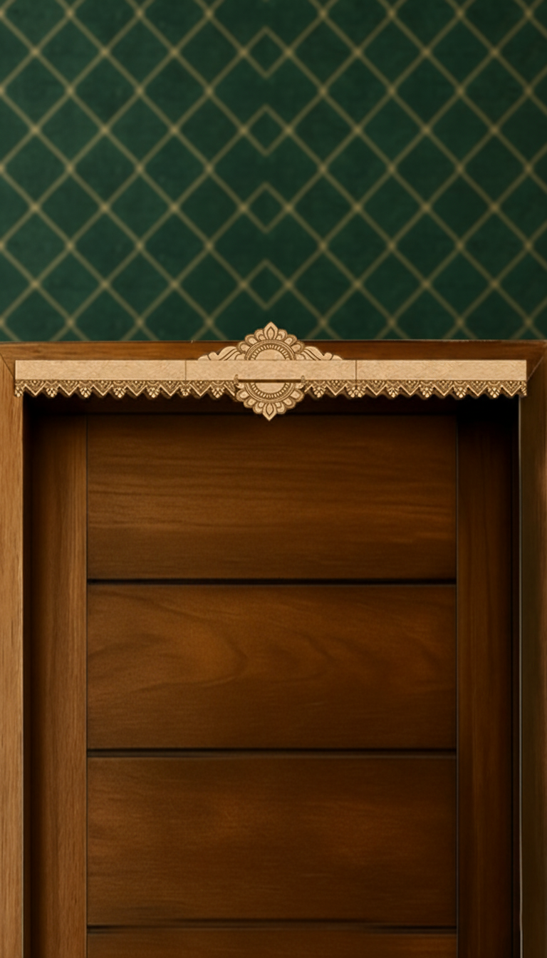 Vibrant mandala MDF toran painted in festive  green – visual representation for doorway décor.