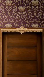 Vibrant mandala MDF toran painted in festive red – visual representation for doorway décor.