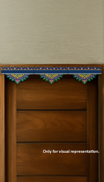 Colorful painted mandala drop MDF toran with vibrant festive patterns – visual representation for doorway decoration.