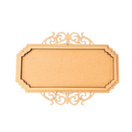 MDF rectangular nameplate base with decorative top and bottom design.