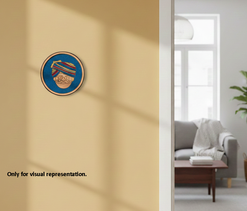 MDF Rajasthani Face Bordered Pre Marked DIY Craft Base