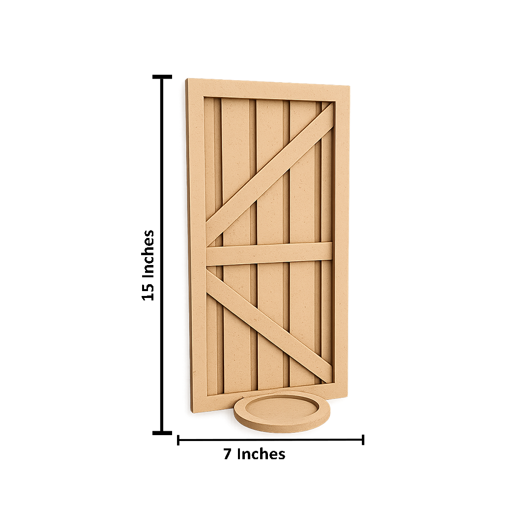 DIY MDF Wooden Door Style Wall Sconce for Decor laser cut MDF wall shelf base for painting, decoupage and DIY customization with size