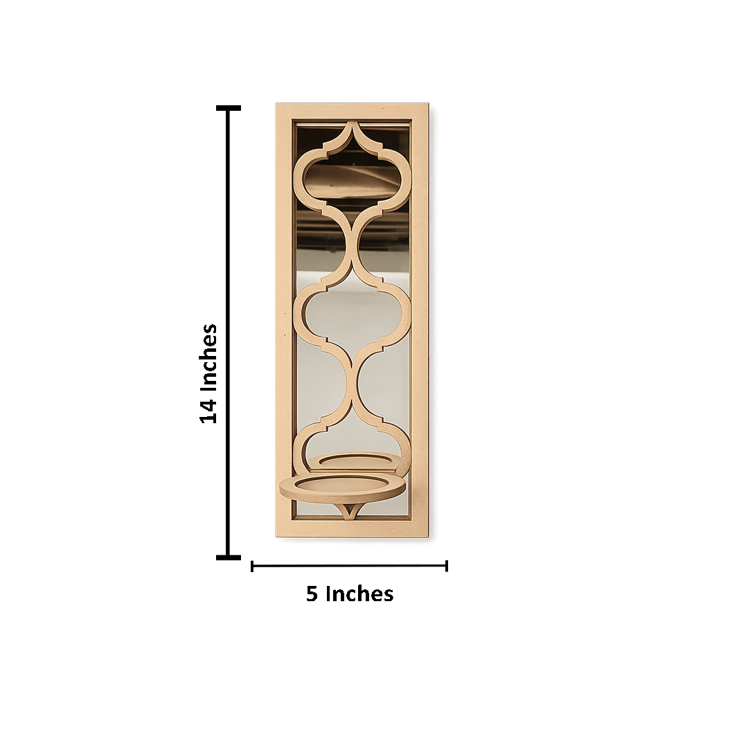 DIY MDF Moroccan Wall Sconce Mirror Shelf for Decor laser cut MDF wall shelf base for painting, decoupage and DIY customization with size
