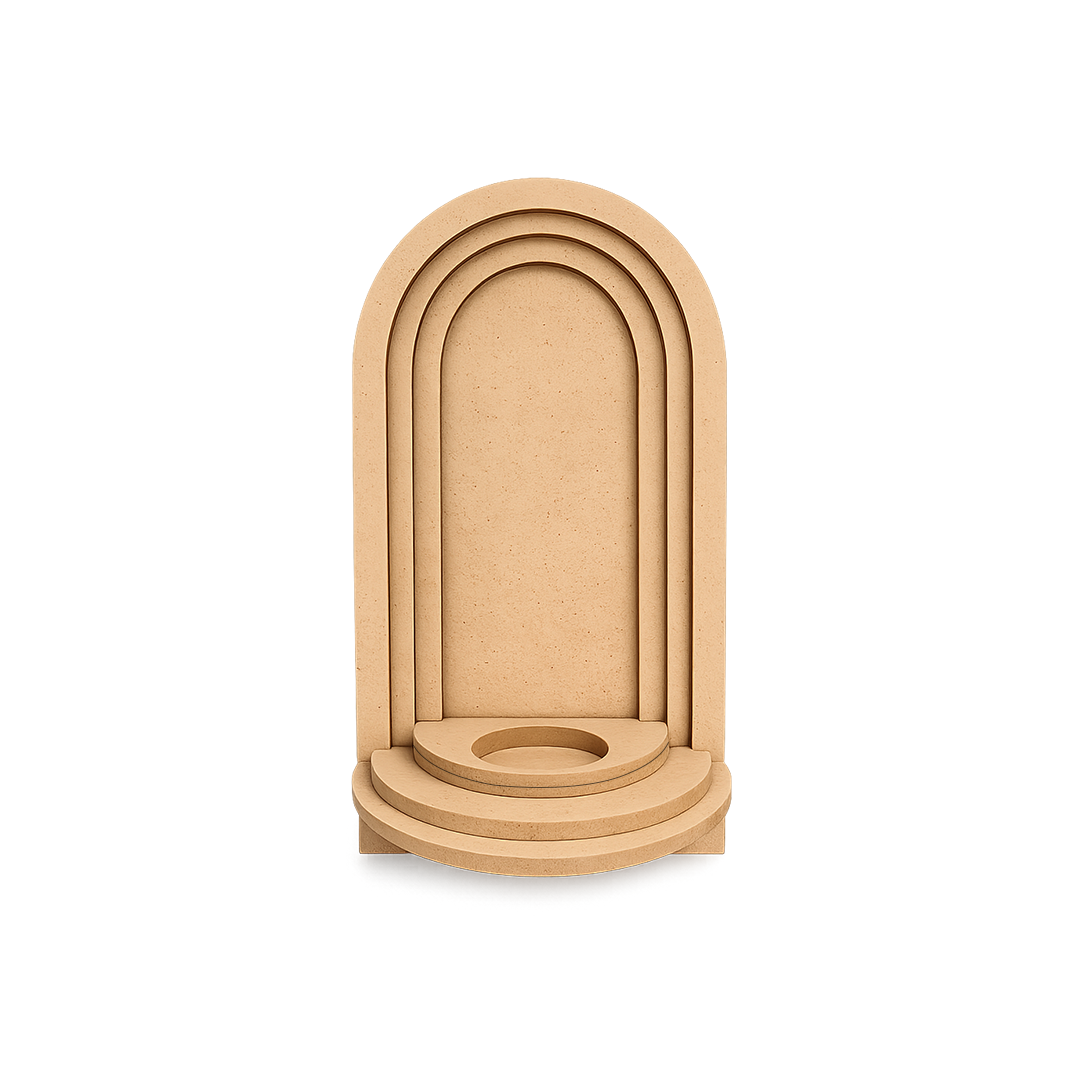DIY MDF Arched Wall Sconce Shelf for Decor & Craft laser cut MDF wall shelf base for painting, decoupage and DIY decoration.