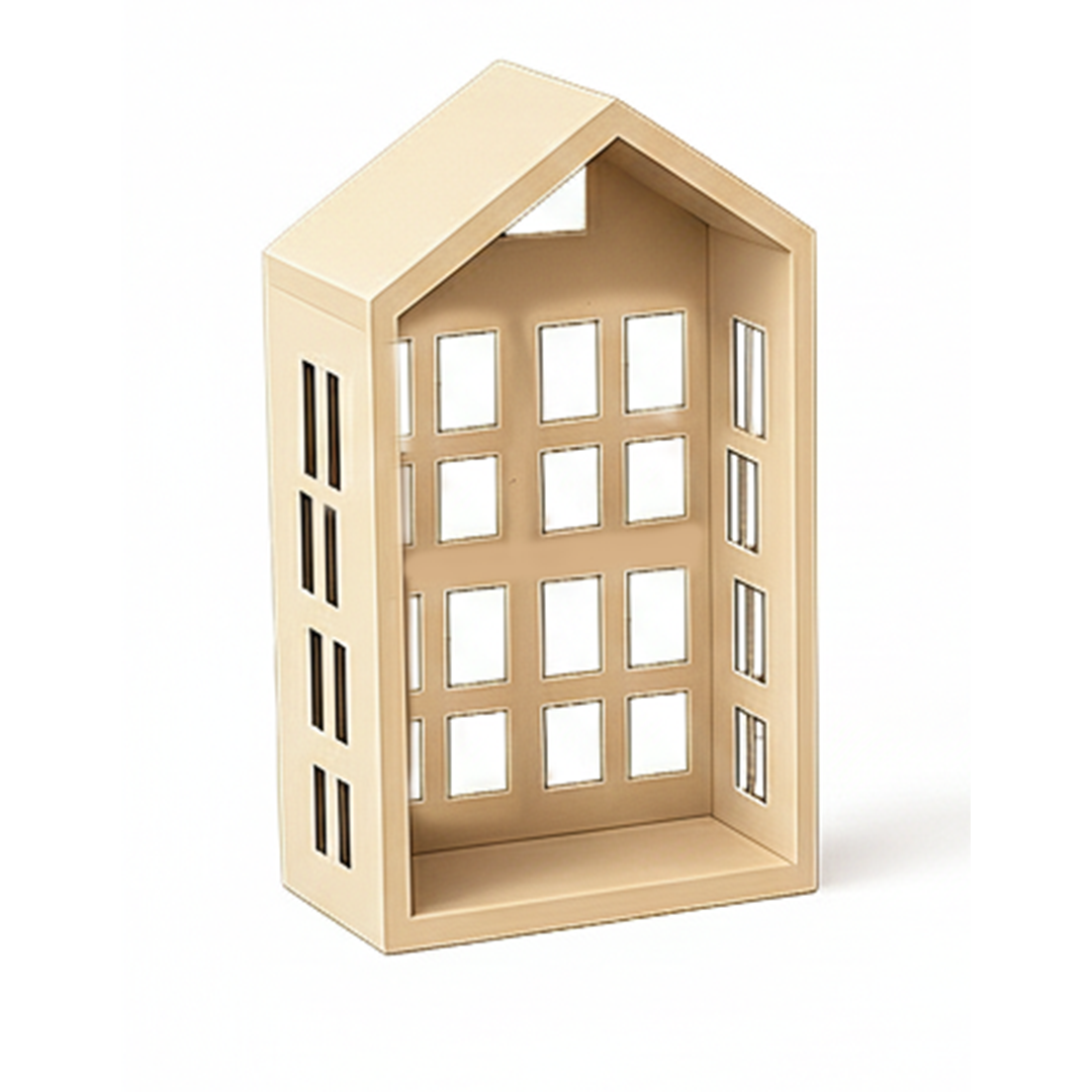 DIY MDF House Shape Wall Shelf Set for Decor & Craft laser cut MDF wall shelves for painting, decoupage and DIY decoration.