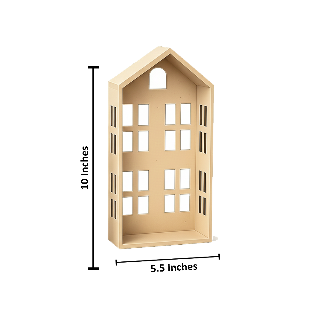 DIY MDF House Shape Wall Shelf Set for Decor & Craft laser cut MDF wall shelves for painting, decoupage and DIY decoration with size