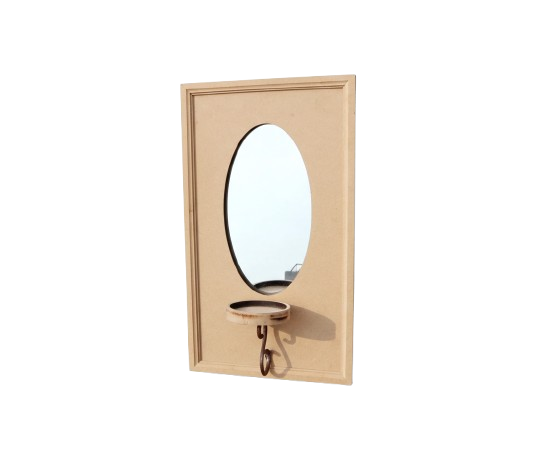 DIY MDF Wall Mirror Sconce Shelf for Decor & Craft laser cut MDF wall shelf base for painting, decoupage and DIY decoration.