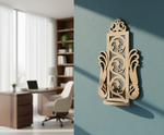 Unpainted MDF wall-mounted DIY sconce with ornate carved mirror frame and round tealight candle holder for elegant home decor and craft painting.