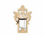 DIY MDF Peacock Carved Wall Mirror Sconce Shelf Decor laser cut MDF wall shelf base for painting, decoupage and DIY decoration.