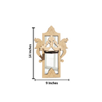 DIY MDF Peacock Carved Wall Mirror Sconce Shelf Decor laser cut MDF wall shelf base for painting, decoupage and DIY decoration with size.