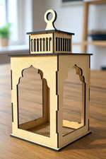 MDF traditional lantern with arch cutouts and ring handle –  decorative candle holder for festive and home décor
