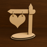 MDF heart hanging stand on oval base – ready-to-use romantic home and event décor