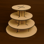 MDF 3-tier round stand for cupcakes, sweets, and decorative display – ready-to-use event and home décor piece