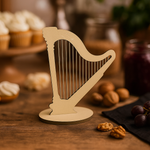 Plain MDF harp-shaped table décor, minimal design