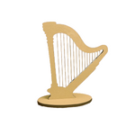 MDF harp shape decorative stand with oval base – ready-to-use musical theme décor