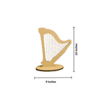 MDF harp shape decorative stand with oval base – ready-to-use musical theme décor with size