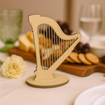 Simple MDF harp décor on formal dining setup