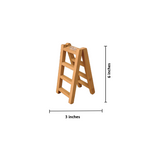 Wooden step ladder with dimensions on a white background