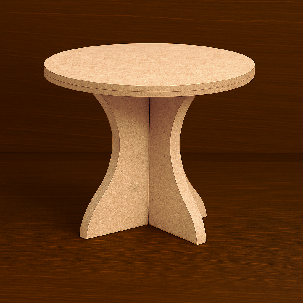 MDF round bakery base stand with curved legs – elegant cake and dessert display