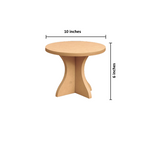 MDF round bakery base stand with curved legs – elegant cake and dessert display with size