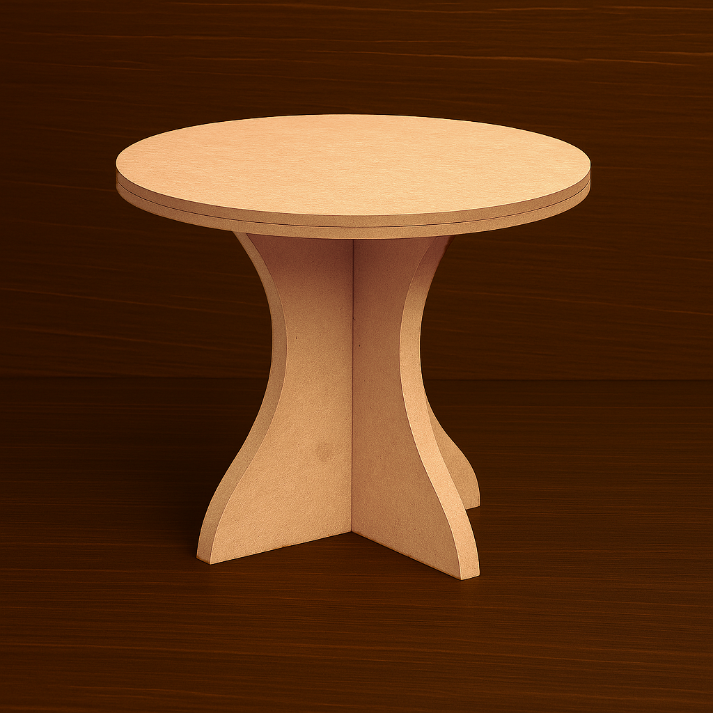 MDF round cake and dessert stand with curved pedestal – elegant bakery display base