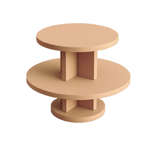 MDF 2-tier round bakery stand – elegant dessert and cake display for events and parties