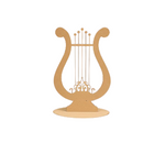 MDF lyre shape decorative stand with round base – musical theme décor piece for home and events