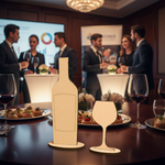 Unpainted MDF wine bottle and glass cutout set for DIY painting and table decoration