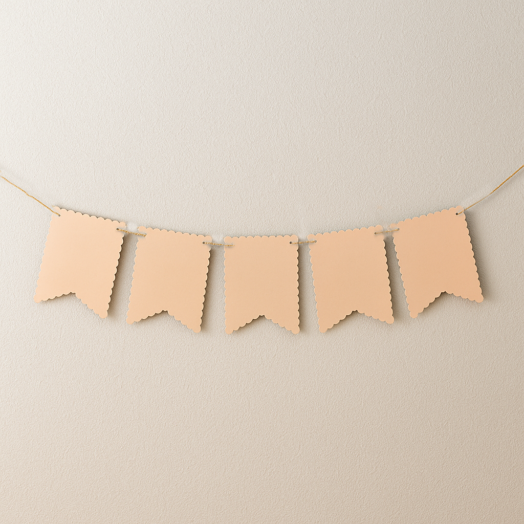 Hanging Bunting Banner with 5 Blank Flag Pieces for Party and Home Decoration