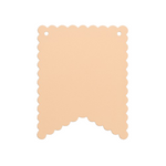 Beige color swatch with scalloped edges on a white background