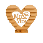 MDF heart-shaped Mr & Mrs cake stand with multiple ledges for cupcakes