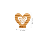 MDF heart-shaped Mr & Mrs cake stand with multiple ledges for cupcakes with size