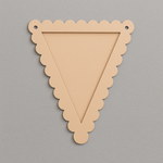 MDF triangular hanging frame with scalloped edges