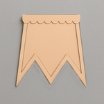 MDF hanging bunting set with scalloped edge flags
