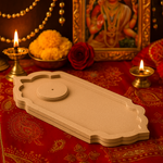 MDF incense holder base with marigolds and petals 