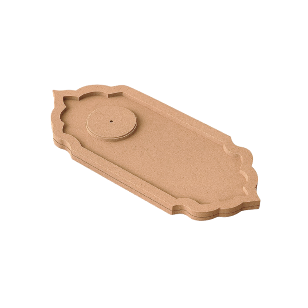 Designer MDF incense stick holder with circular insert and ornate border