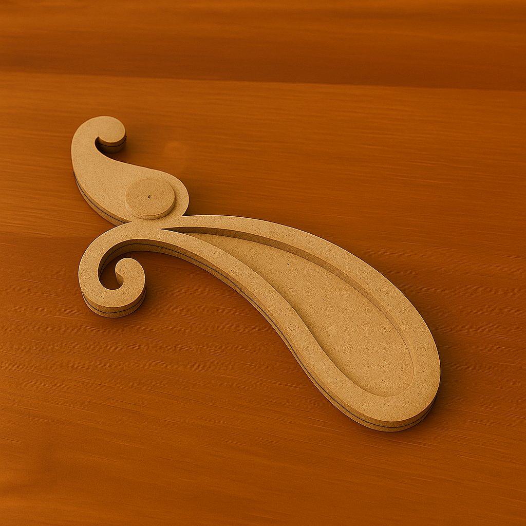 Paisley-shaped MDF incense holder for DIY home decor projects

