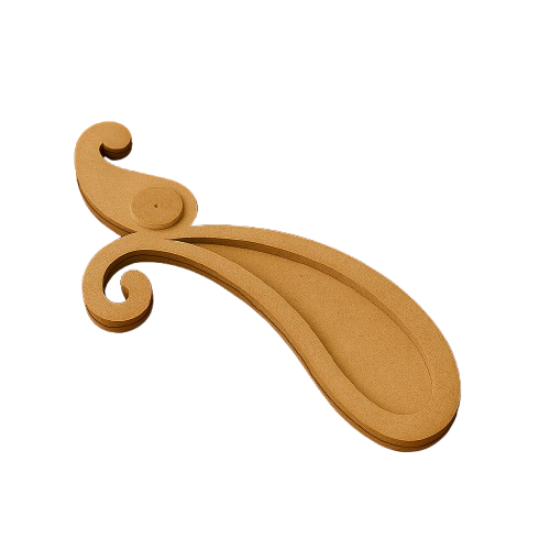 Paisley-shaped MDF incense holder for DIY home decor projects
