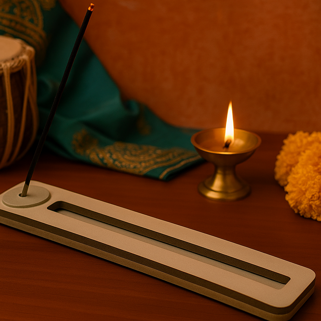 incense stick holder with sleek elongated slot, perfect for modern décor