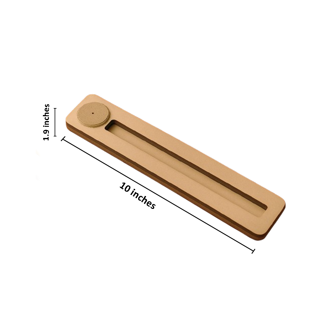 Minimalist MDF incense stick holder tray with slot and circular stick stand with size