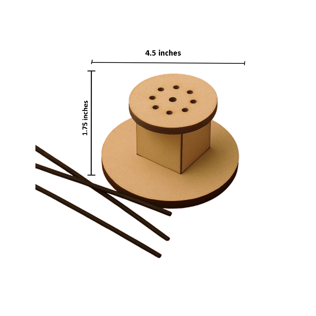 MDF incense stick holder with multiple holes for agarbatti placement, perfect for prayer and home fragrance
