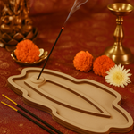 Elegant MDF rectangle-shaped incense stick holder with carved floral design