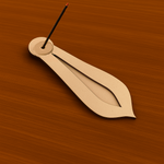 MDF leaf design incense holder on wooden table, minimalist handmade décor

