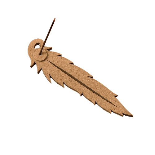 MDF feather-shaped incense holder 