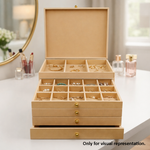 MDF DIY  jeweIlery box with compartments on a table