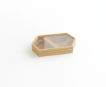 Hexagonal MDF DIY Jewellery Box with a clear lid on a white background