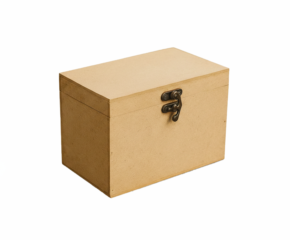 jewellery box with a latch on a white background