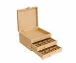 Open MDF DIY Jewellery Box with multiple compartments on a white background