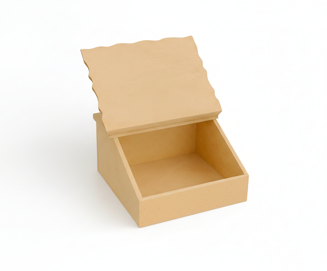 Open MDF DIY Jewellery Box on a white background
